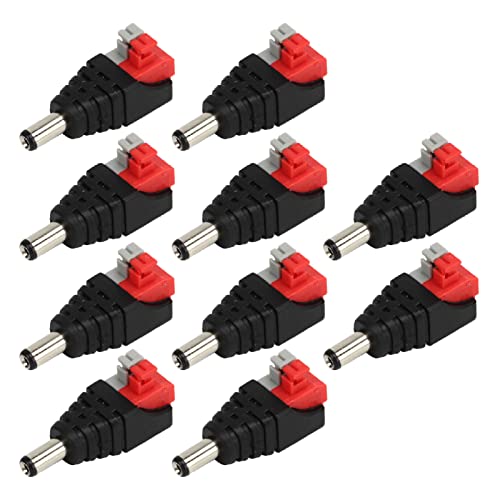 10 Uds. Conector Macho de Terminal BNC Conector Macho BNC Cable Coaxial de 2 Tornillos para Cámara de Vídeo de Vigilancia CCTV Enchufe AV