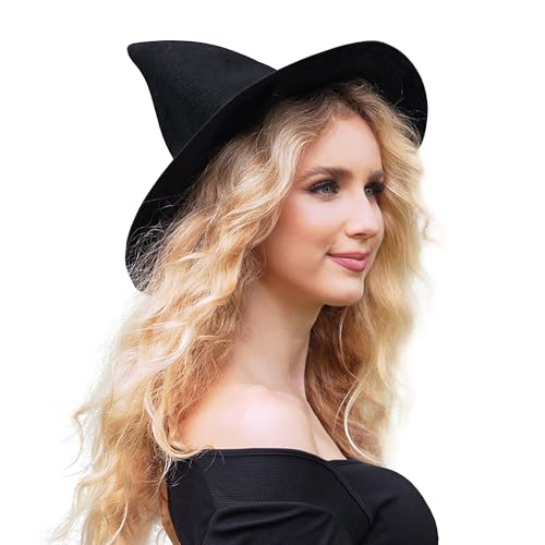 Witch Hat Halloween Wool Knitted Cap Party Masquerade Costume Accessory for Women