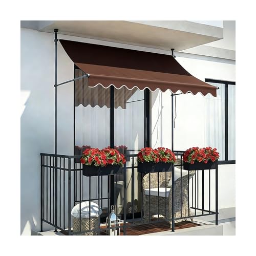 Auvent rétractable Sune marron de 200 cm avec manivelle de réglage - 2