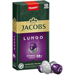 JACOBS - Lungo 8 Intenso - High Density - Sharp and Dense - Espresso Capsules - 10 aluminum capsules