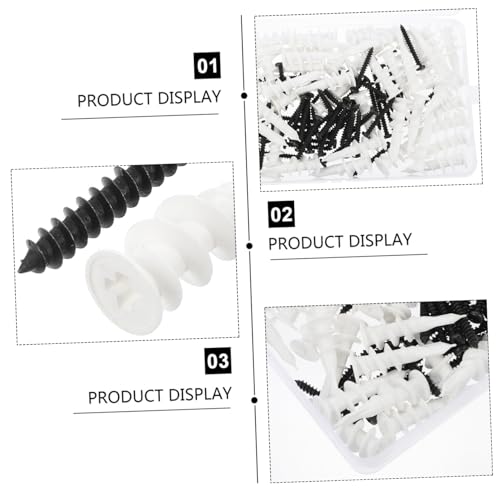ifundom Plastic Drywall Anchors Screws Kit Heavy Duty Nylon Expansion Screws for Drywall Easy to Install 50-Piece Set for Residential Projects - Thumbnail 2