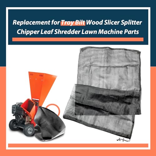 Lisnhlin Wood Chipper Bag 24 x 48 Inches Replacement for Troy Bilt Wood Slicer Splitter Chipper Leaf Shredder Lawn Machine Parts, Universal Reusable Collection Bag