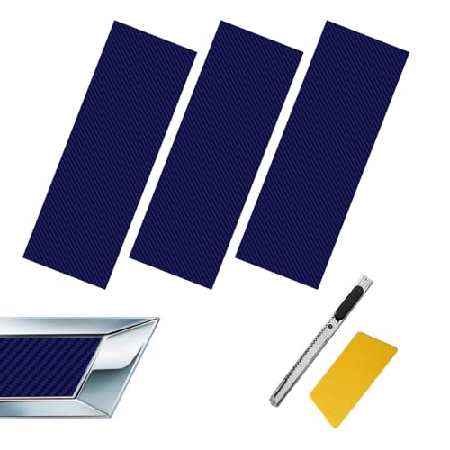 Image of Compatible with 11.8 inch x 4 inch 3PCS Chevy Bowtie Emblem Logo Stickers Cut DIY Decals, 3 Pcs Universal Logo Overlay Blue