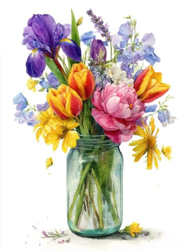 Cuadros decoración salón modernos flores para pintar a mano