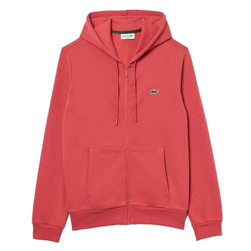 Lacoste Mens Fleece Full Zip Hoodie (XS) (Red)