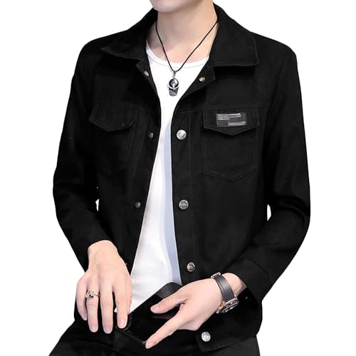 Maiyifu-GJ Men's Long Sleeve Denim Jackets Casual Button Down Trucker Jacket Cotton Lightweight Biker Jean Coat2