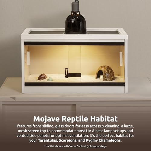 Image of New Age Pet ECOFLEX 24 inch Wide Small Reptile Habitat Enclosure, Glass Front Terrarium for Snakes, Lizards & Tortoises in Maple or Grey, Easy to Clean, Front Access Design and Mesh Top