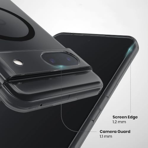 Image of Compatible for Google Pixel 8 5G Translucent Hard Back | Only Compatible with Wireless Magnetic Accessories | Thin and Slim Magnetic Back Cover (Black)