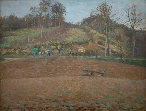 Cuadro famoso Tierra arada de Camille Pissarro lienzo decorativo horizontal 60x90cm
