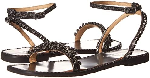 Badgley Mischka Women's KENSY Flat Sandal, Black, 6 | Image 6