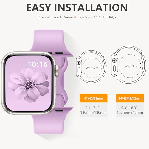 CeMiKa 6 Pack Sport Straps Compatible with Apple Watch Strap 40mm 41mm 38mm 42mm(Series 11) - Silicone Sport Replacement Band for iWatch SE Series 11 10 9 8 7 6 5 4 3 SE3, Women Men - Image 5