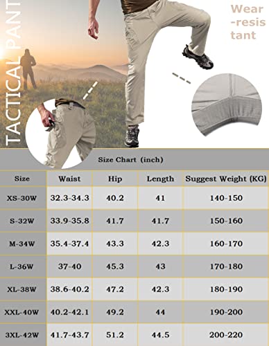 Military Tactical Pants Mens Water Resistant Carge Work Pant Man Quick Dry Lightweight Hiking Leg Khaki Xxlarge #TOP3