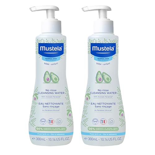 Image of Mustela Baby Cleansing Water - No-Rinse Micellar Water - with Natural Avocado & Aloe Vera - for Baby's Face, Body & Diaper - 1 or 2-Pack - Various Sizes