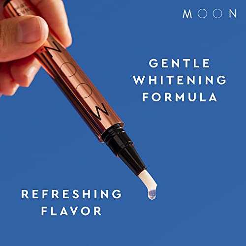 Image of MOON Teeth Whitening Pen, Brush Every Tooth White, On-The-Go Whitener for A Brighter Smile, 30+ Uses, Vegan, Rose Mint