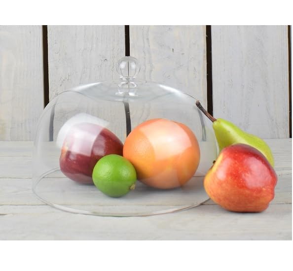 EMH Expositor de cristal para tartas y magdalenas con cúpula protectora H:15 cm x 20 cm