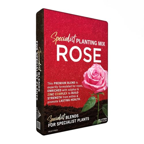 Specialist Rose Planting Mix 46L Peat-Free Rose Compost with 6-Month Slow-Release Feed for Strong Roots & Healthier Blooms