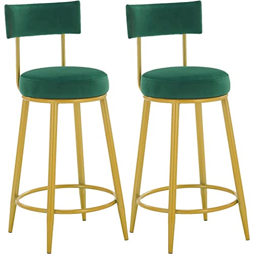AXWT Juego de 2 Taburetes de Terciopelo para mostrador, tapicería Taburetes de Bar Taburetes de Bar Taburetes de Altura para Isla de Cocina, Sillas de Bar Modernas Sillas de Comedor con Respaldo