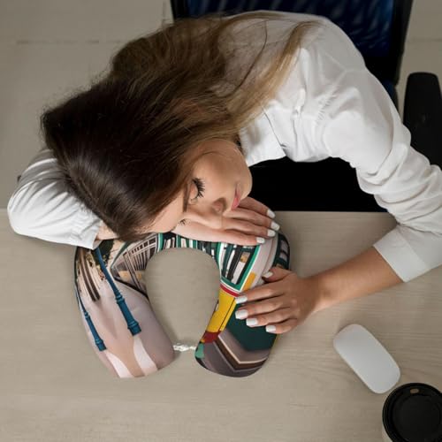 Almohada de viaje de espuma viscoelástica con funda negra miniatura 7