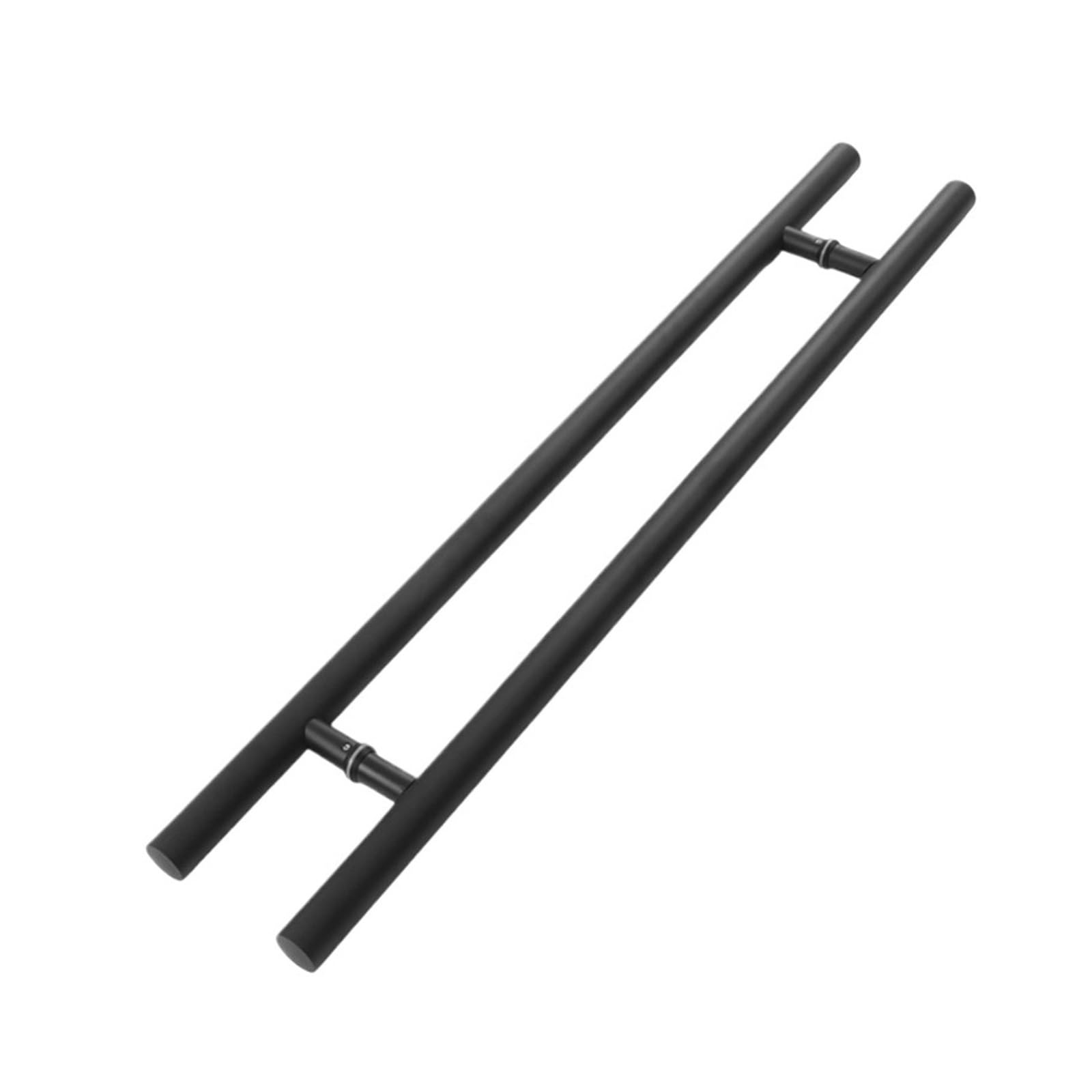 Manija De Puerta De Vidrio De Acero Inoxidable Negro, De Vaivén For Entrada