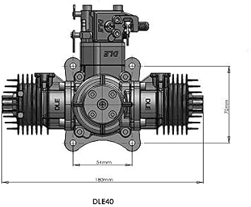 New DLE Engine DLE40 40CC Twin Gasoline w/Electronic Ignition for Model Airplane