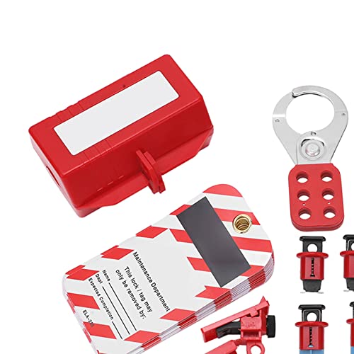 Lockout Tagout Kit für Elektrische Leistungsschalter, Elektrisches Lockout-Tagout-Kit Elektrischer Sicheres Vorhängeschloss Loto-Tag-Überfalle Komplettes Set für Industriechemikalien
