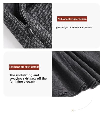 Women's Winter High Waist Hip Concealing Slimming Large Hem Mid-Length A- Line Skirt3