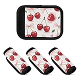 2 fundas antideslizantes para asa de equipaje, accesorios de equipaje para bolsa de viaje, maleta de equipaje, Blush Bow Cherry, one sizex4