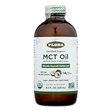 Flora Health MCT Oil Organic Energy Boost, C8 Caprylic & C10 Capric Acids, Keto, Kosher, Non-GMO Verified, 100% from Ethically and Sustainably Sourced Coconuts, 8.5 Fl Oz Liquid, Glass Bottle