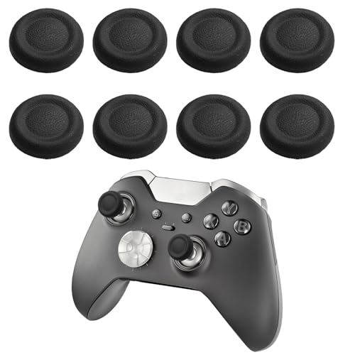 8PCS Thumb Grip Joystick Caps for PS5/PS4 Controller, PS5 Controller Accessories, Wear-Resistant Thumb Grips, TPE Anti-Slip Rocker Cap, Replacement Caps for Slim/Pro/PS4, Black