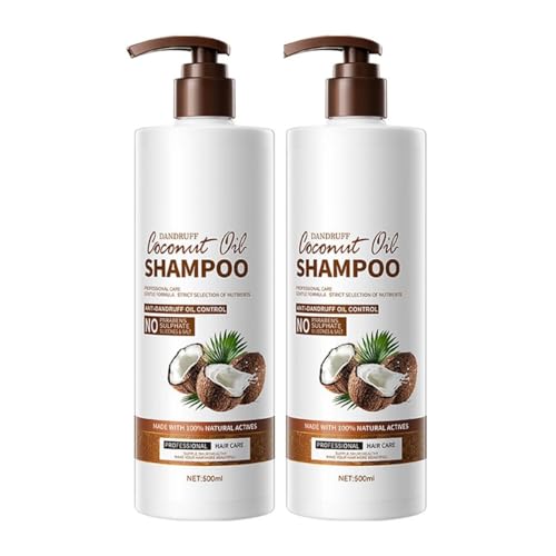 HLMULL Champú de Aceite de Coco, anticaspa, Tratamiento hidratante de Aceite de Coco, champú reparador hidratante para Cabello Normal, seco y dañado