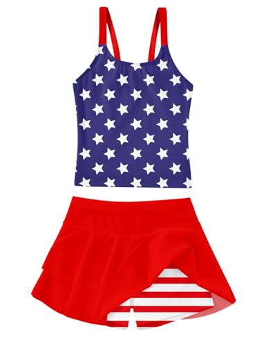 Image of ALISISTER Girls Tankini Swimsuit Two Piece Bathing Suits Summer Beach Swimwear with Shorts for 7-12 Years