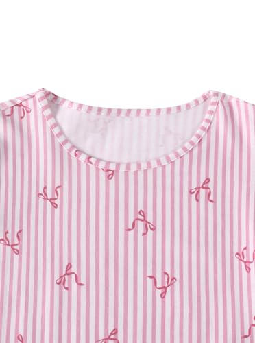 Image of Girls' Summer Shirts Cute Tops Ruffle Sleeve Crew Neck Casual Tees
