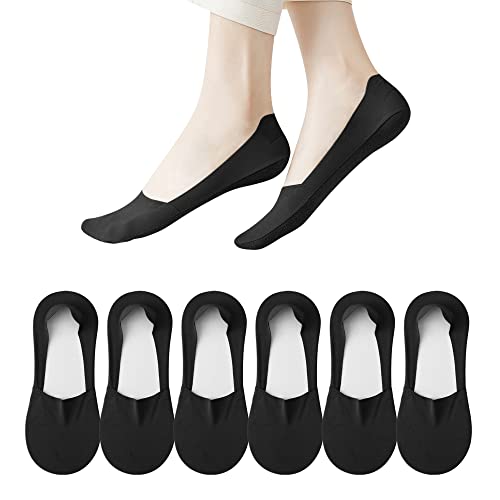 No Show Socks Womens 6 Pairs Hidden Invisible Low Cut Socks Non Slip Socks Womens Breathable Cool Thin Womens Socks