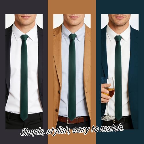 Image of Skinny Tie Men Women 2 inch (5CM) Slim Necktie Solid Thin Ties Formal