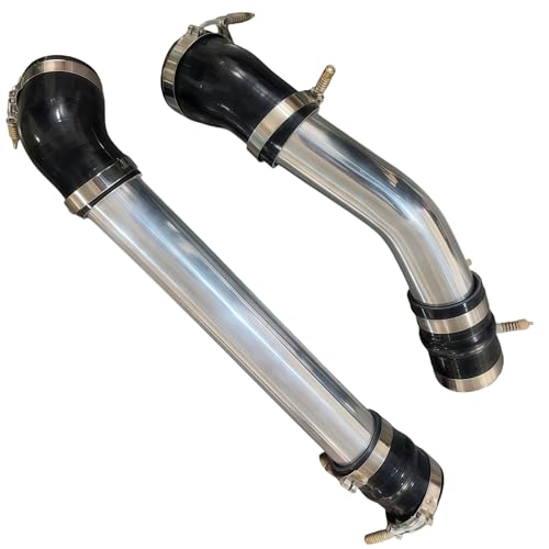 Intercooler Pipe Kit & Boot Kit Compatible with 1994-2002 Dodge Ram 2500 3500 5.9L Cummins Diesel, Stainless Steel Intercooler Pipe Kit Hot & Cold Side, Silver