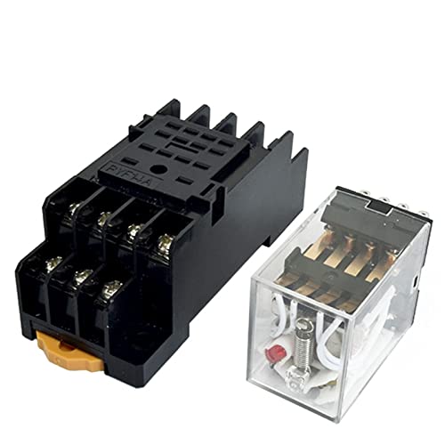 Relé LY2NJ de 8 pines DPDT con base de carril y testigo LED para cuadros de corriente 6