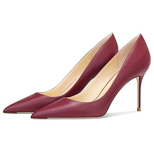 Image of Women's Pointed Toe Stiletto High Heel Pumps 3.15IN Slip-On Party Wedding Evening Shoes