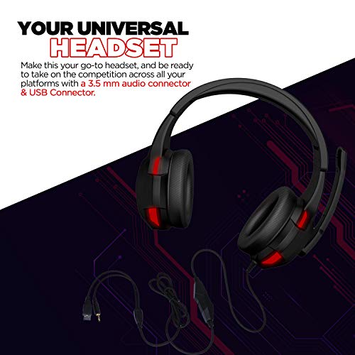 Nu-Republic-Dread-EVO-Gaming-Earphones-with-Flexible-Extended-MicrophoneRed-LED-Light50mm-Neodymium-DriversHD-Sound-Volume-Controls-for-PC-PS4-Xbox-Android-iOS-Mobile-Phone-Black-Red Nu Republic Dread EVO Gaming Earphones with Flexible Extended Microphone,Red LED Light,50mm Neodymium Drivers,HD Sound…