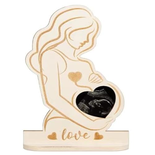 Marco De Fotos De Mujer Embarazada - Marco De Fotos De Mujer Embarazada De Madera, Marco De Regalo Con Signo De Corazón Para Bebé | Memoria De Ultrasonido Para Mujeres Embarazadas, Esposa, Nuevos
