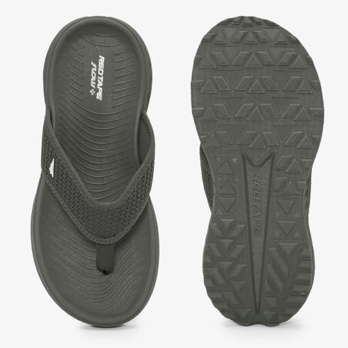 Image of Red Tape Thong Casual Sandals for Men in Dark Grey | Casual Sandals