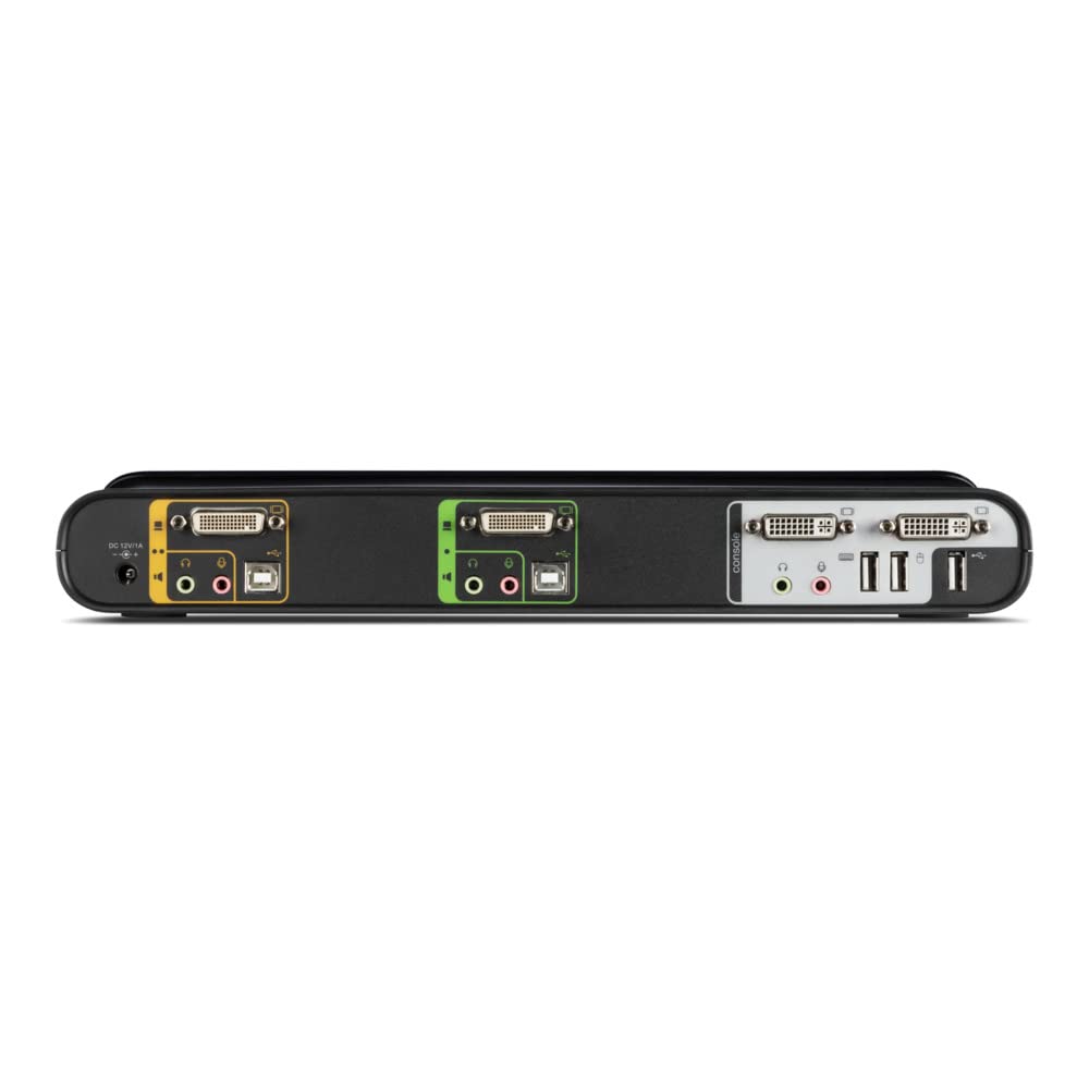 Belkin F1DH102LEA - Switch KVM SOHO desktop USB/VGA a 2 porte, doppio monitor, connessioni USB/VGA e hub USB integrato