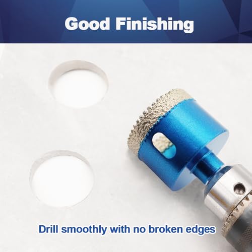 Image of Dry Diamond Core Drill Bit,BRSCHNITT 3 Inch 75mm Diamond Hole Saw Core Drill Bit with Triangle Shank for Porcelain Tile Ceramic Stone Granite Marble(2pcs)