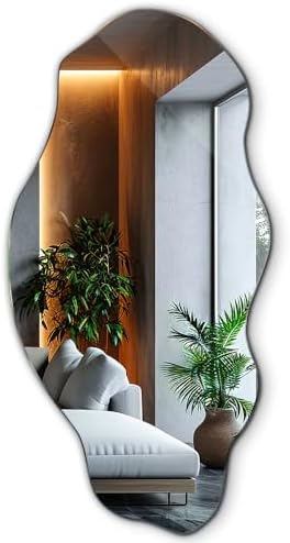 Tulup Miroir 40x80 cm Monté au Mur Irrégulier Décoratif Tacheté I...
