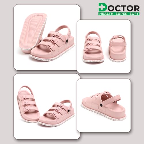 Image of DOCTOR HEALTH SUPER SOFT Women Adjustable Strap Clogs | Stylish and Anti Skid Women Clogs | Cushioned Footwear | Comfortable & Lightweight | Everyday Use