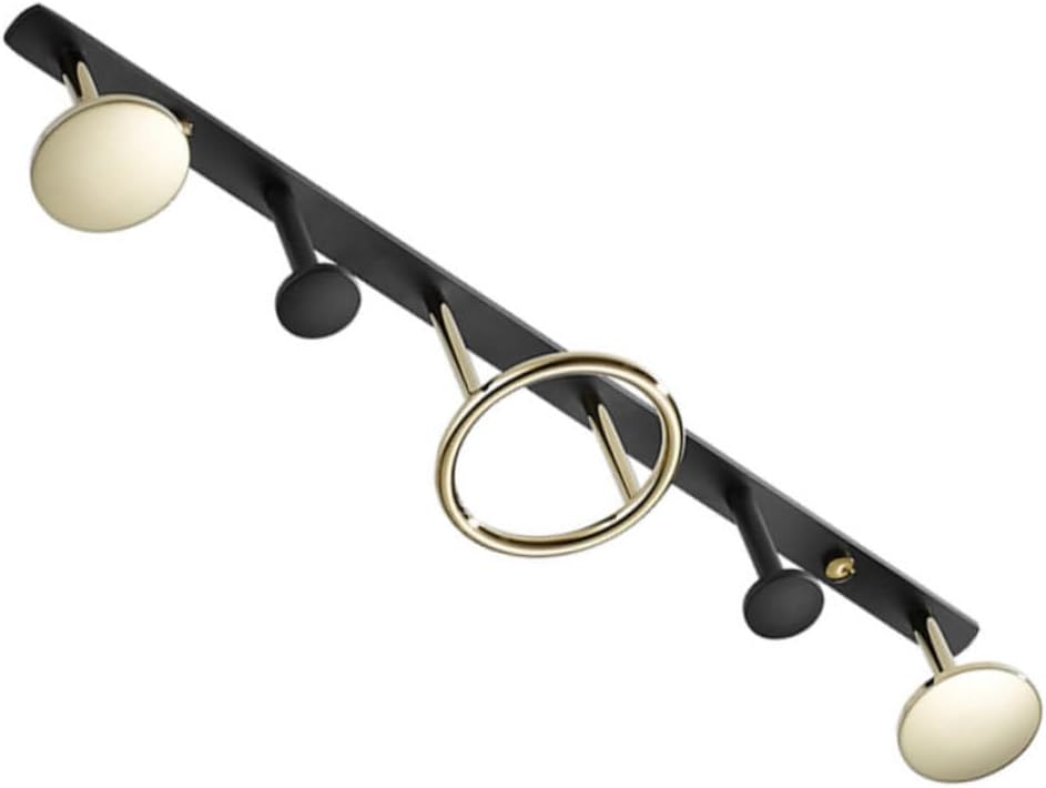 balacoo Brass Wall Mounted Coat Hook Rack, 1 Ring 4-Hook Bathroom Clothes Hanger, Modern Household Towel and Robe Hook for Door Or Wall Installation