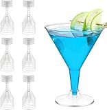 Yuedefly Martini-Gläser aus Kunststoff, 180 ml, transparent, wiederverwendbar, Mocktail-Becher für...