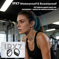 Wireless Earbuds Bluetooth Headphones, 54H Playtime Stereo Over Ear Buds with ENC Noise Cancelling, LED Power Display, IPX7 Waterproof Sport Earphones with Earhooks for Running/Workouts (Black) — image 7