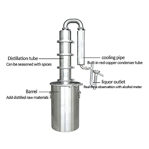 20L/35L/60LMoonshine Still itres Stainless Steel Wine Making Kit Water Distiller Home Brewing Kit for DIY Whisky Wine Brandy Gin Vodka (Produce 92% ABV) (35L)