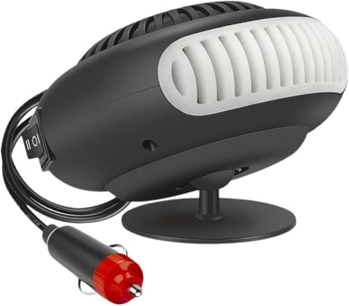 Mupkvy Riscaldamento Auto, 12V Portatile Riscaldamento Rapido, Defroster Auto Riscaldamento Rapido del Parabrezza Auto, Rotazione a 360 Gradi per Collegamento all'Accendisigari per Auto, SUV, Camion