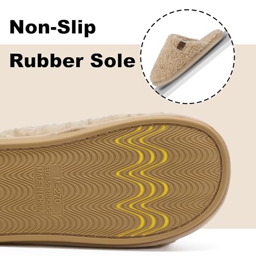 Image of Micolin Slippers For Women Men Fuzzy Winter Warm With Memory Foam House Comfort Fluffy Lining Anti-Skid Cute Indoor Outdoor Shoes